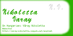nikoletta varay business card